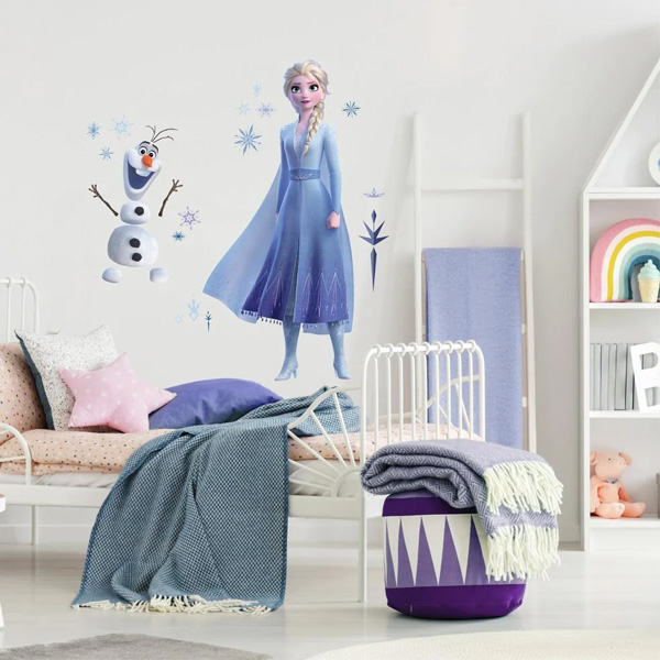 Disney Sticker Mural Geant Frozen II Elsa & Olaf 114X99Cm