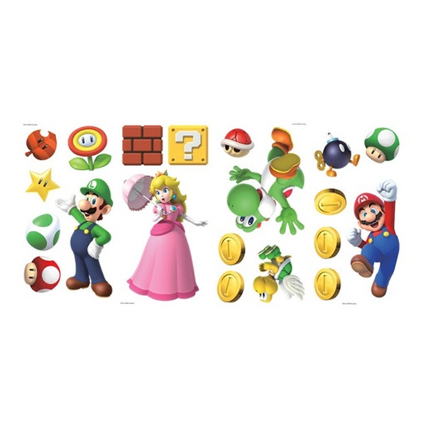 Nintendo Stickers Muraux Moyens Super Mario Brothers 18X25cm