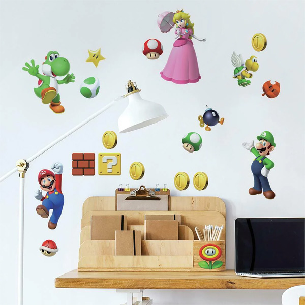 Nintendo Stickers Muraux Moyens Super Mario Brothers 18X25cm