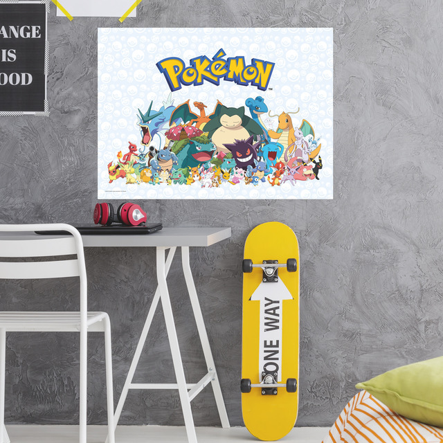 Pokemon Sticker Mural Geant Attrapez les Tous 91X63cm