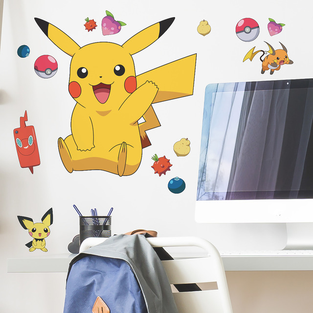 Pokemon Pikachu Stickers Muraux Moyen Et Grands 43X40cm