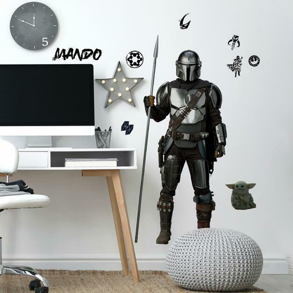 Star Wars Sticker Mural Geant Mandalorian In Beskar 54X119cm