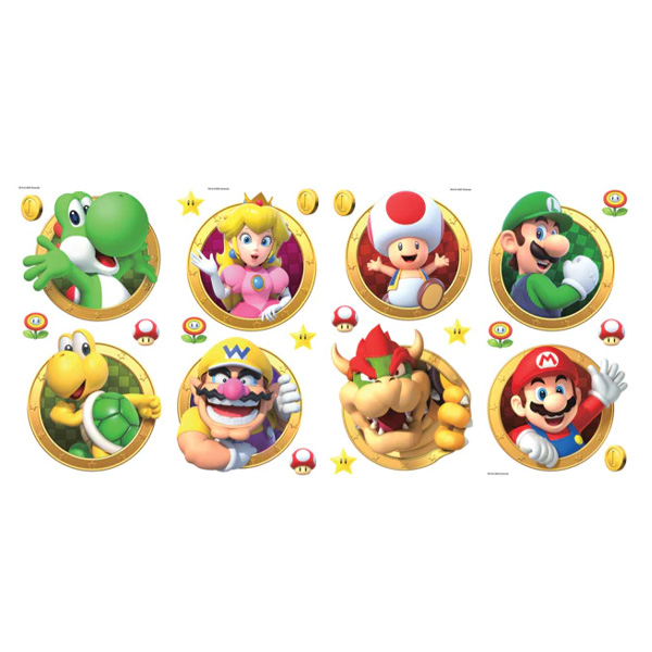 Nintendo Stickers Muraux Moyens Super Mario Character 20X20cm