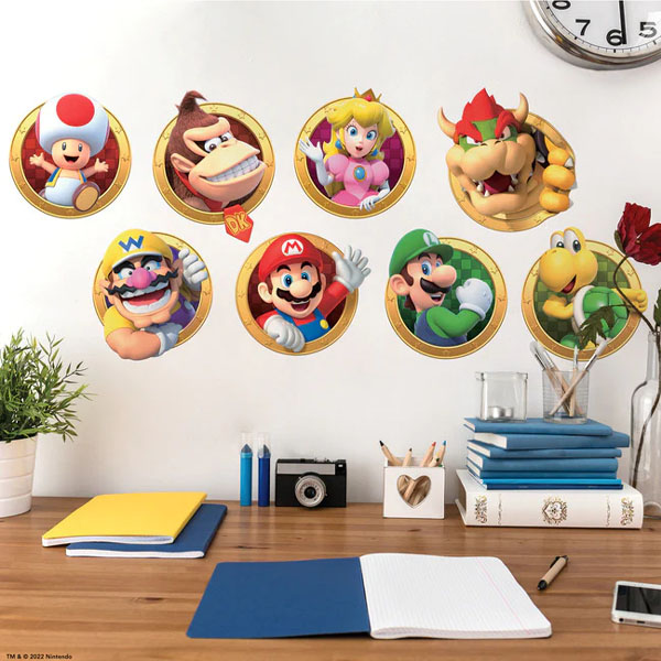 Nintendo Stickers Muraux Moyens Super Mario Character 20X20cm