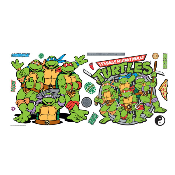 Tmnt Tortues Ninja Stickers Muraux Moyens Teenage Mutant Ninja Turtles 18X25Cm