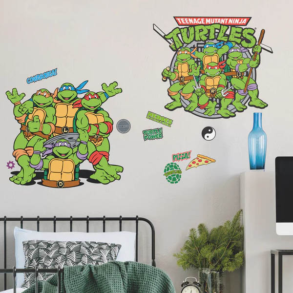 Tmnt Tortues Ninja Stickers Muraux Moyens Teenage Mutant Ninja Turtles 18X25Cm