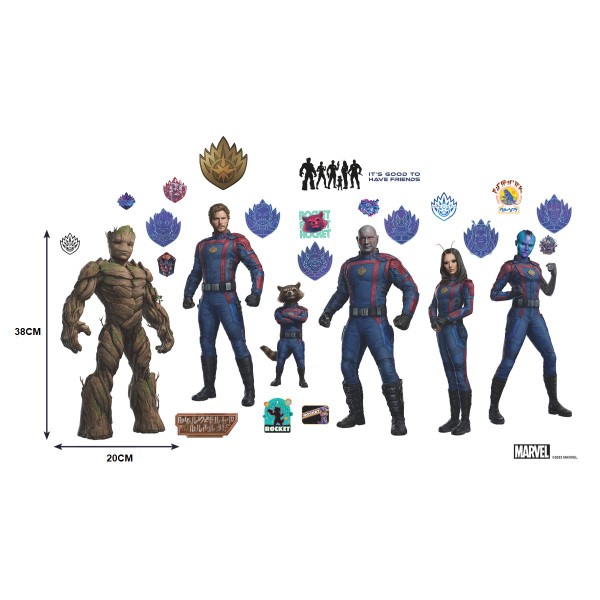 Marvel Stickers Muraux Moyen Guardians Of The Galaxy 3 Team Set 38X20Cm