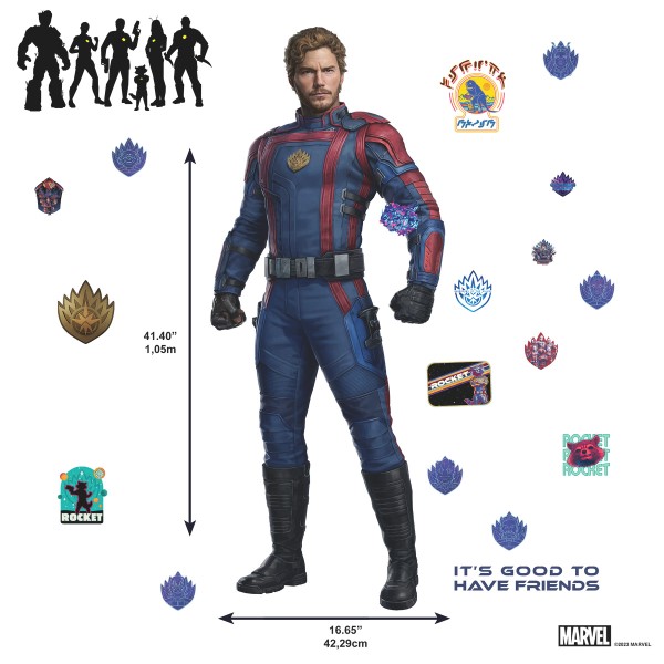 Marvel Sticker Mural Geant Guardians Of The Galaxy 3 Star-Lord 105X42cm