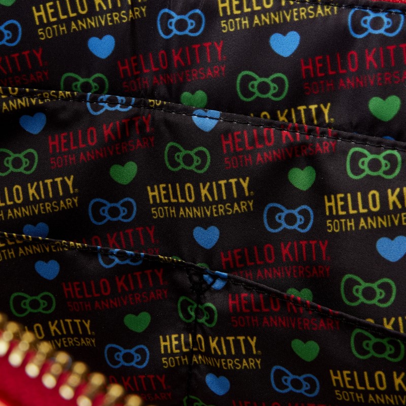 Hello Kitty Loungefly 50Th Anniv Sac Tissu Metallic Avec Porte Monnaie