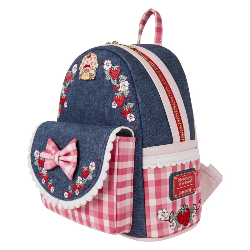 Charlotte Aux Fraises Mini Sac A Dos Faux Denim