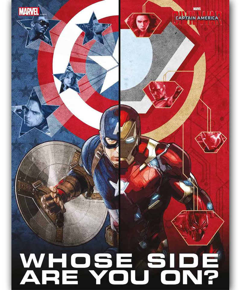 Marvel Civil War Poster En Verre 30X40 Whose Side Are You On