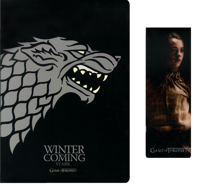 Game of Thrones Set Notebook Cahier + Marque Page Arya Stark