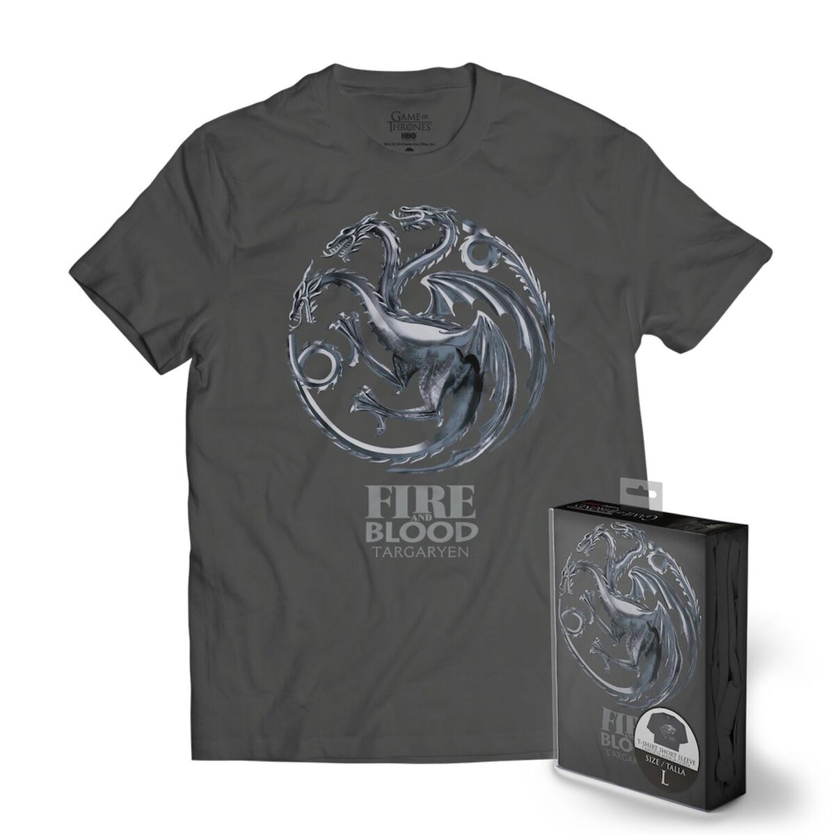 Game Of Thrones T-Shirt Homme Logo Metallique Targaryen