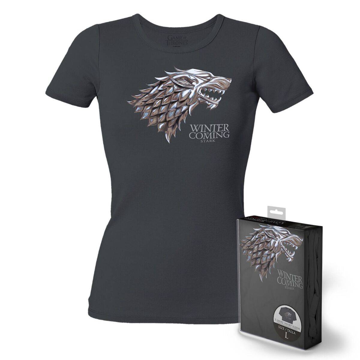 Game Of Thrones T-Shirt Femme Logo Metallique Stark