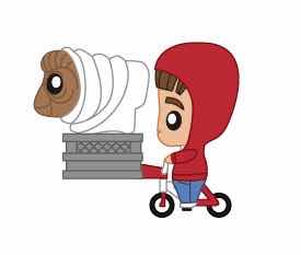 E.T. Pokis Elliott And E.T. On Bike