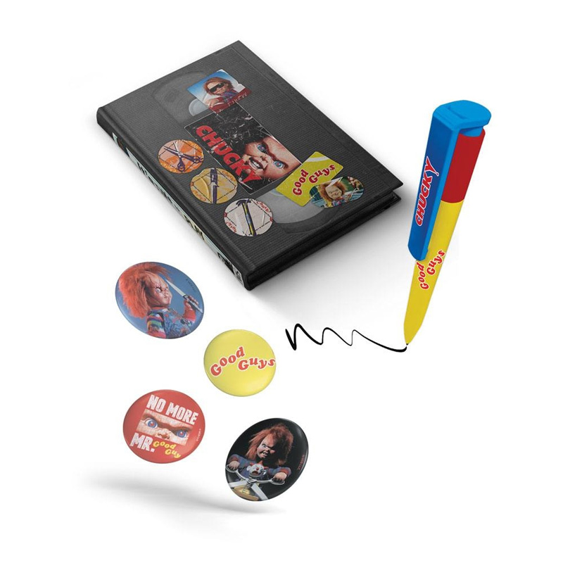 Chucky Stationery Set Vhs Cahier Badges Stylo