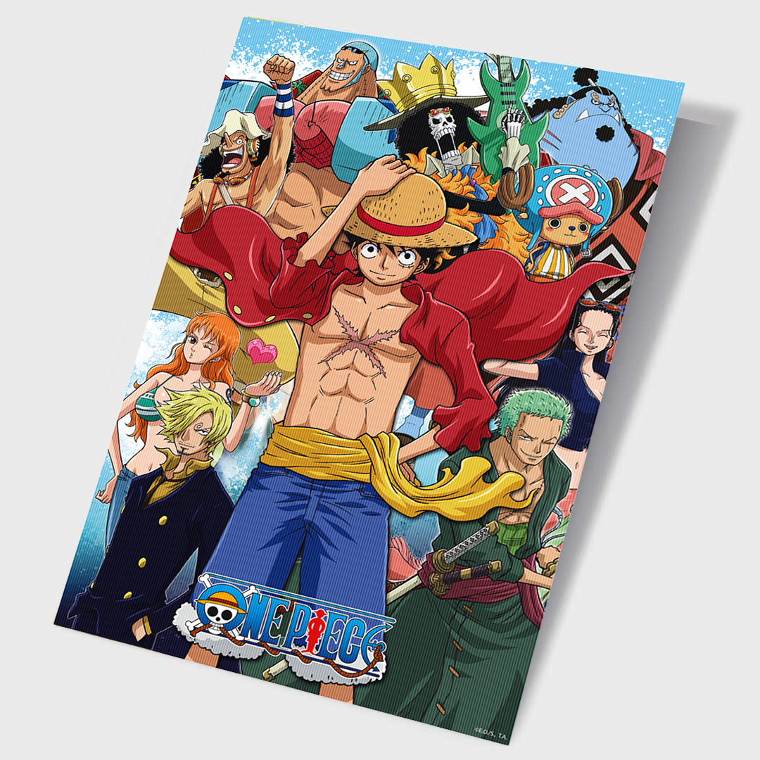 One Piece 3D Poster Straw Hat Crew Fishman Island 38X58cm