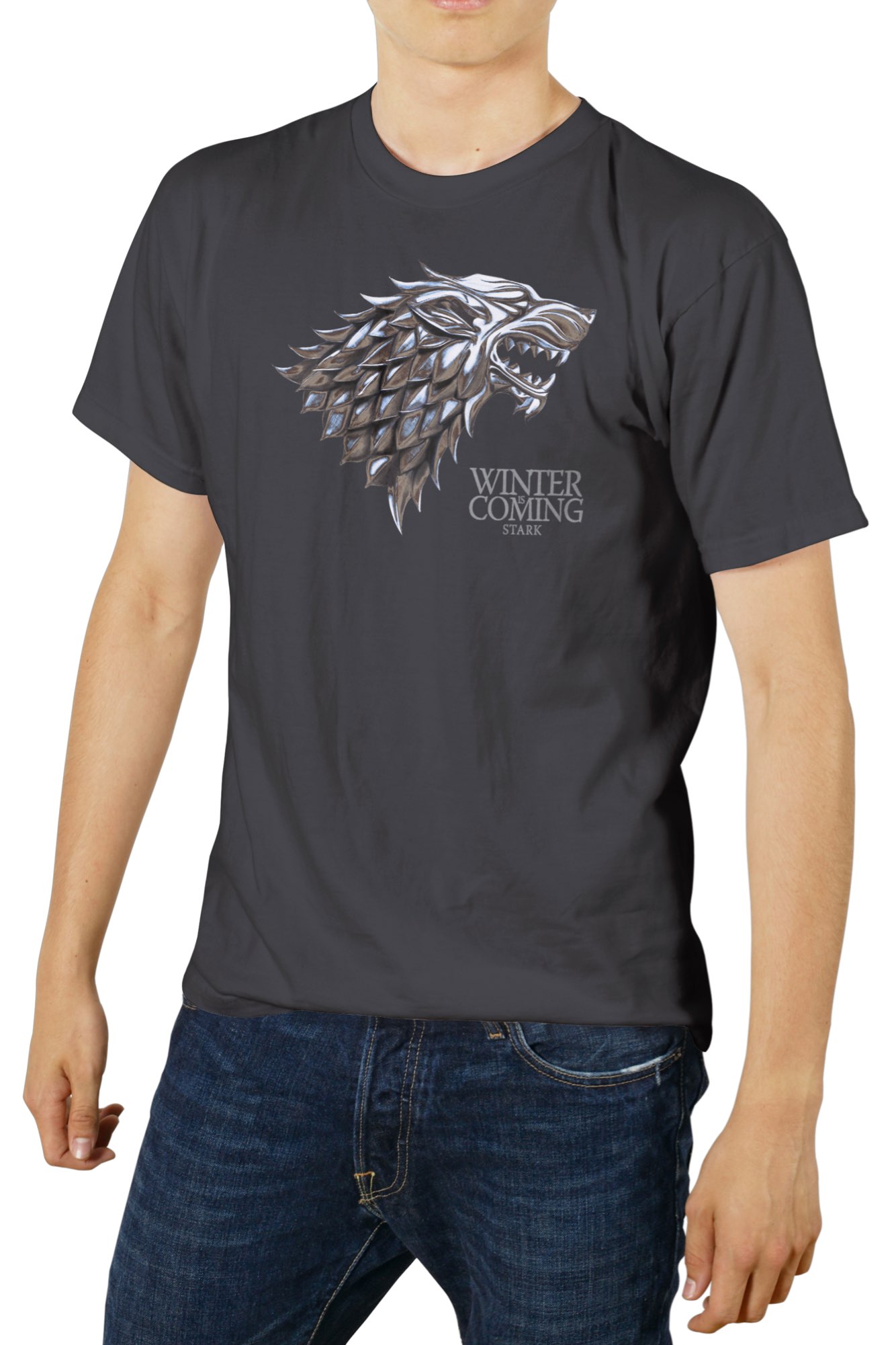 Game Of Thrones T-Shirt VHS Stark Logo Metallique