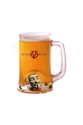 V for Vendetta Chope Verre Masque 3D Rotatif