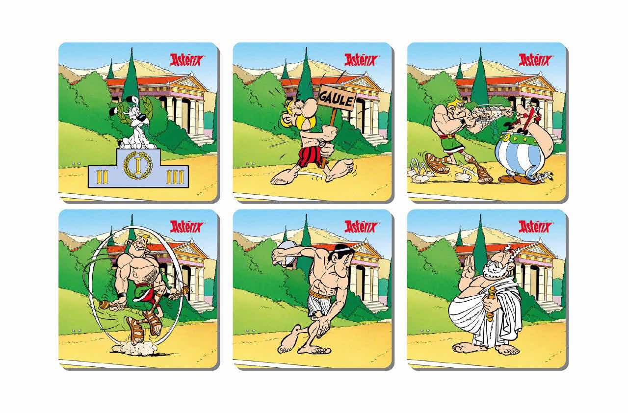 Asterix Set De 6 Sous Verres Jeux Olympiques