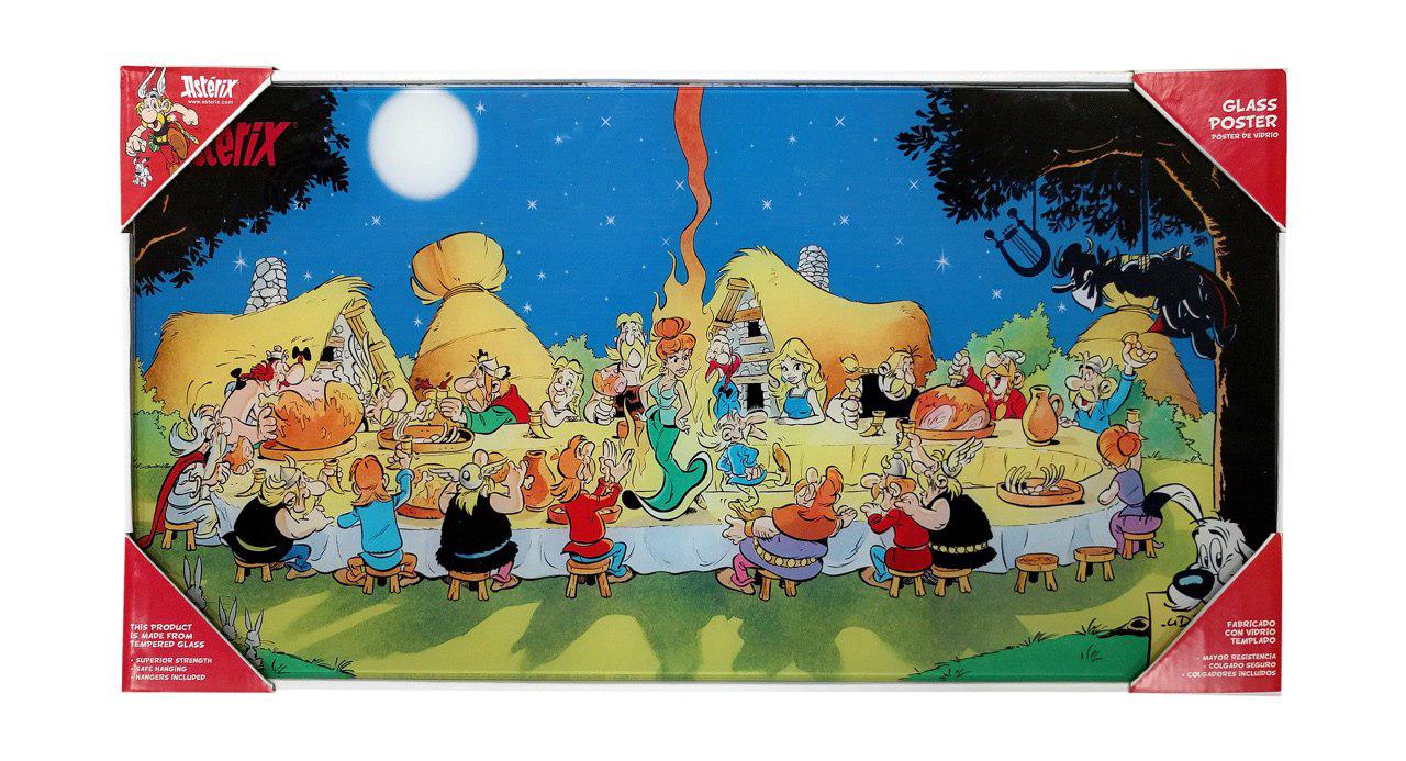 Asterix Poster En Verre Banquet Final 60X30cm    