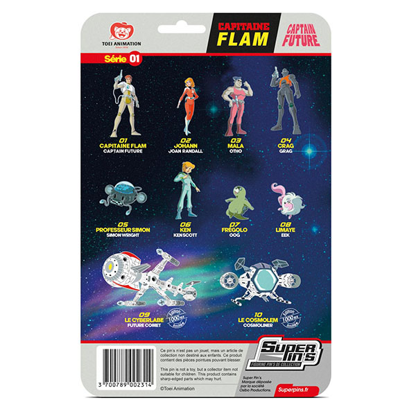 Capitaine Flam Pins Blister Card Curtis Newton 10,5cm