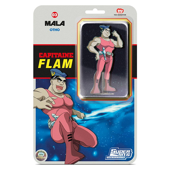 Capitaine Flam Pin's Blister Card Mala 10,5cm