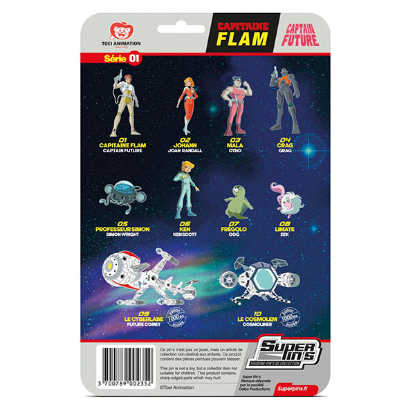 Capitaine Flam Pin's Blister Card Ken 10,5cm