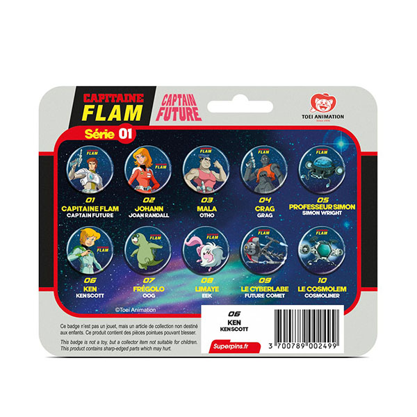 Capitaine Flam Badge Blister Ken 5,6cm