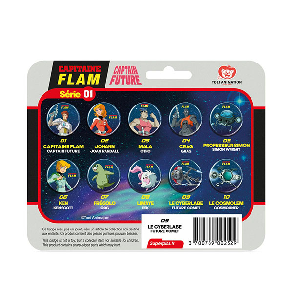 Capitaine Flam Badge Blister Cyberlabe 5,6cm