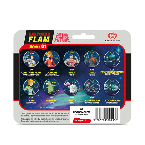 Capitaine Flam Badge Blister Cosmolem 5,6cm