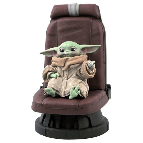 SW Star Wars Mandalorian Grogu dans son fauteuil Child Baby Yoda Statue 30cm