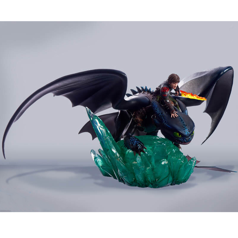 How To Train Your Dragons Toothless Krokmou et Harold Statue Resine 1/6