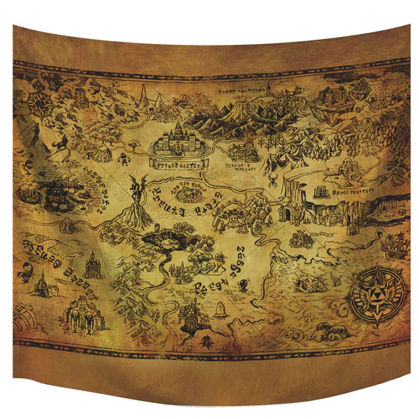 Nintendo Poster Geant Tissu Legends Of Zelda Map 152X132cm