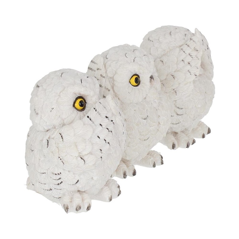 Three Wise Owls 8Cm