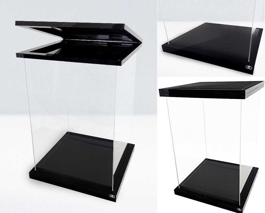 Vitrine Acrylique Avec Base Noire – 30x15x15 Cm – Pour Figurines Et Collections – Montage Facile Sans Outil