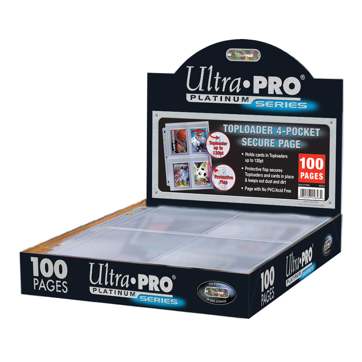 Ultrapro Page Transparente Pour Toploader 4 Pochettes 100Pcs