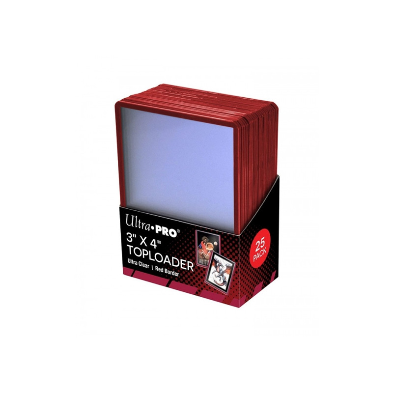 Ultrapro Toploader Protection Rigide Bord Rouge 7,5X10,2Cm 25Pcs