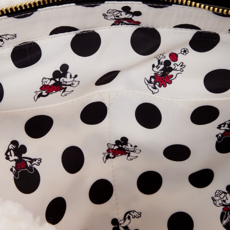 Disney Loungefly Sac Tissu Minnie Rocks The Dots Sherpa