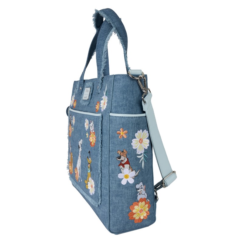 Disney Loungefly Sac A Dos Convertible Dogs & Cats Faux Denim