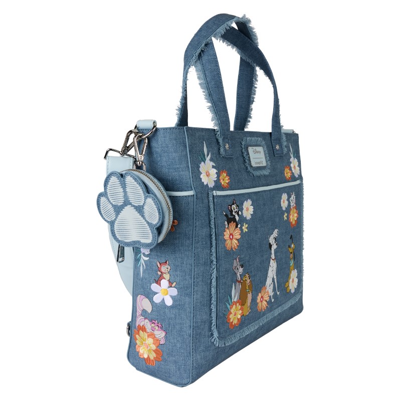 Disney Loungefly Sac A Dos Convertible Dogs & Cats Faux Denim