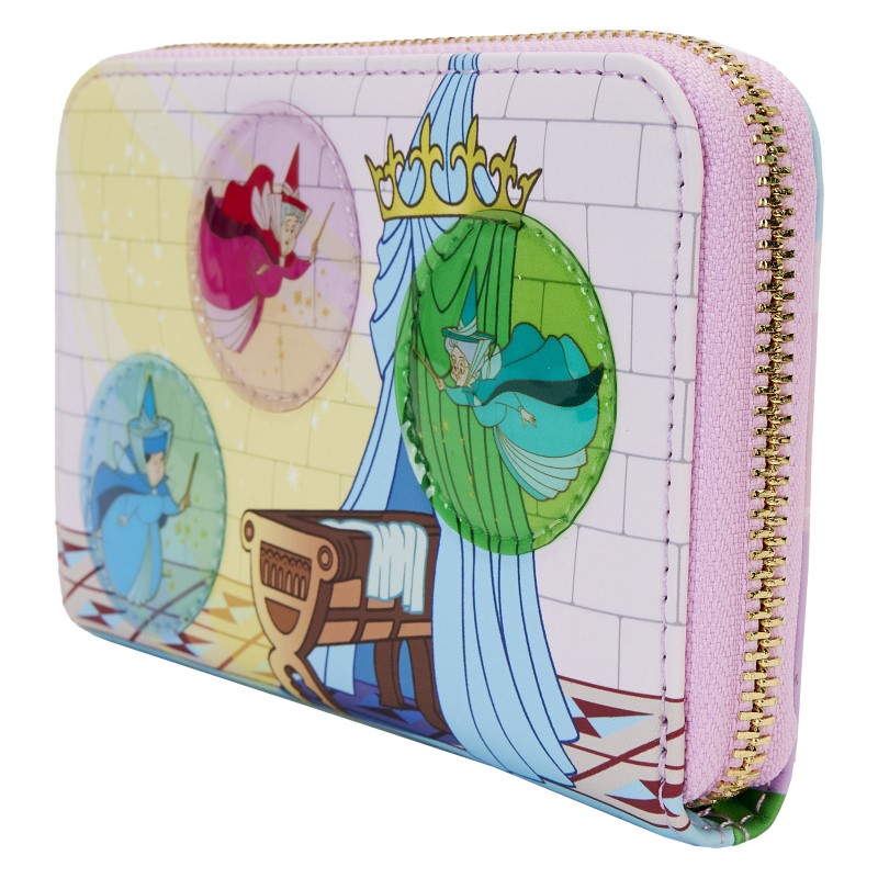 Disney Loungefly Portefeuille Belle Aux Bois Dormant Stained Glass Castle 